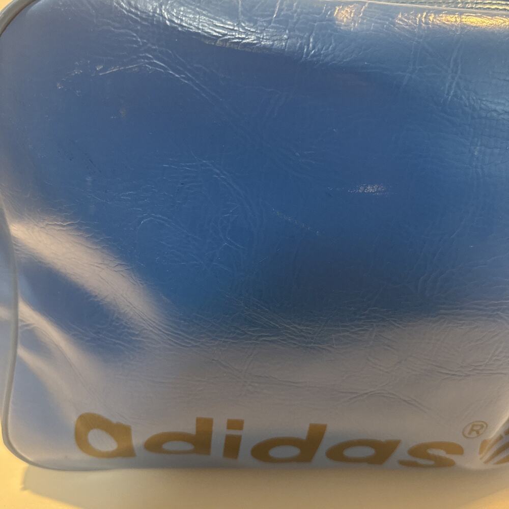 Rare Vintage 1970’s Blue Vinyl Adidas Trefoil Sports,Carryon,Weekend Bag - Picture 13 of 16